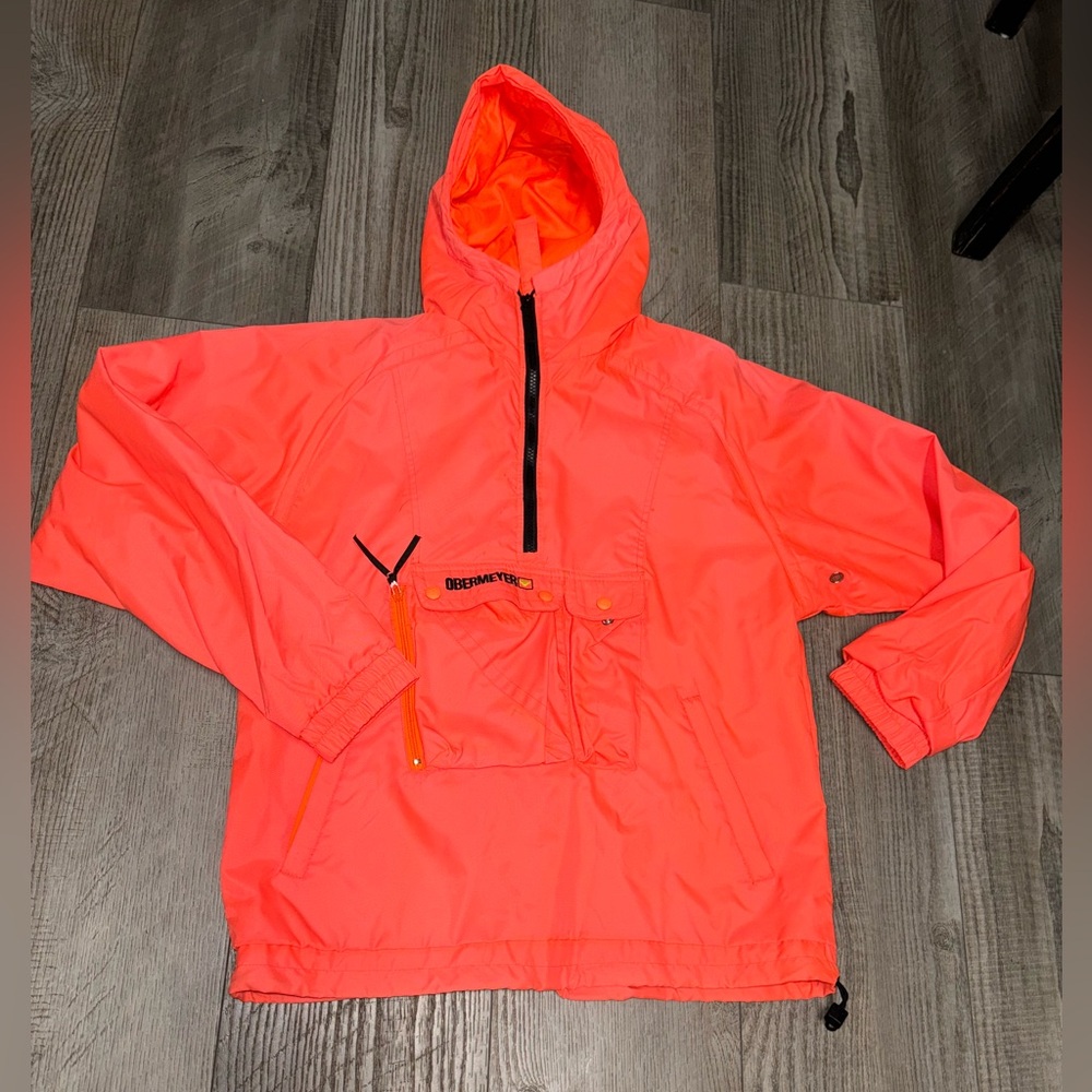 Vintage Obermeyer Sport Men’s Anorak Jacket Pullover Caribou Day Glow 90's xs